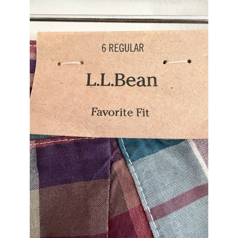 L.L. Bean Favorite Fit Shorts Women’s Size 6 Patchwork Madras Multicolor Plaid